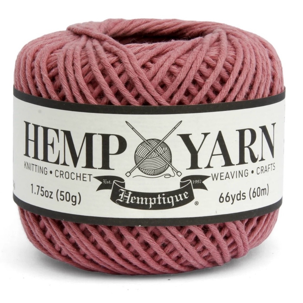 Hemptique Hemp and Cotton Yarn Rose Pink Worsted 4 Crochet Knit Weave Eco Craft